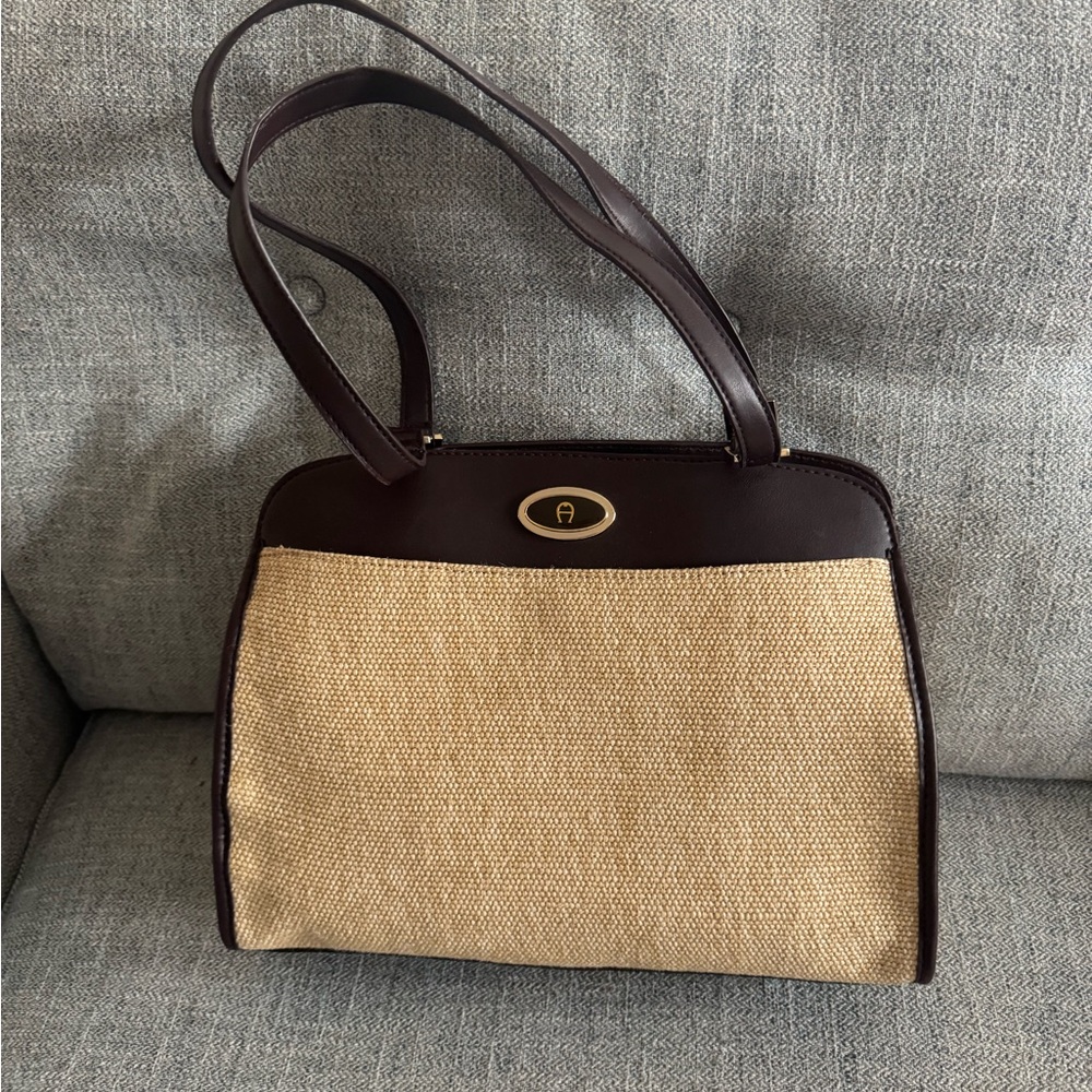 Etienne Aigner Brown and Tan Shoulder Bag
